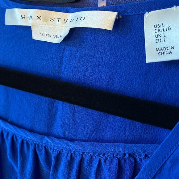 MAX STUDIO 100% silk 3/4 sleeve blouse - Picture 2 of 4